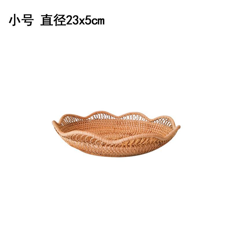 Cestas de almacenamiento de frutas de caña trenzadas vietnamitas canasta de sala de estar casera de bocadillos cestas de dulces creativas canasta de frutas secas caja