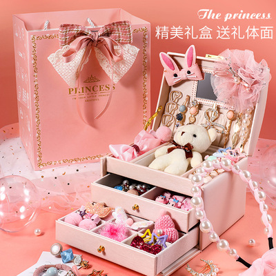 children Hairdressing storage box Hair hoop Hairpin rubber string baby Tousheng Card issuance Jewelry box girl Headdress Jewelry Box