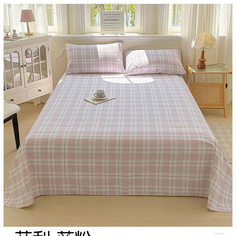 Verano 100 sábanas de tela gruesa vieja de algodón de una sola pieza de algodón algodón lino dormitorio estera edredón funda de almohada simple juego de tres piezas