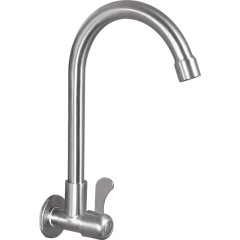Wholesale single cold 304 stainless steel wall-mounted faucet wall-mounted kitchen sink vegetable basin laundry pool hand washing