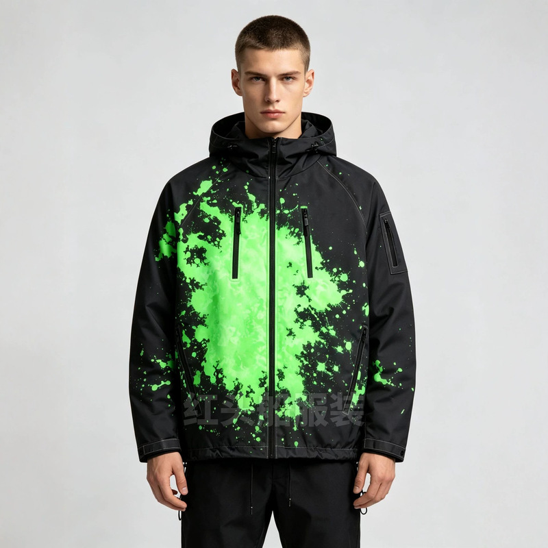 European and American men's jacket, temperature-sensitive color-changing thermal reaction casual windbreaker, waterproof sports coat, cross-border foreign trade European and American men's jacket, temperature-sensitive color-changing thermal reaction casual windbreaker, waterproof sports coat, cross-border foreign trade