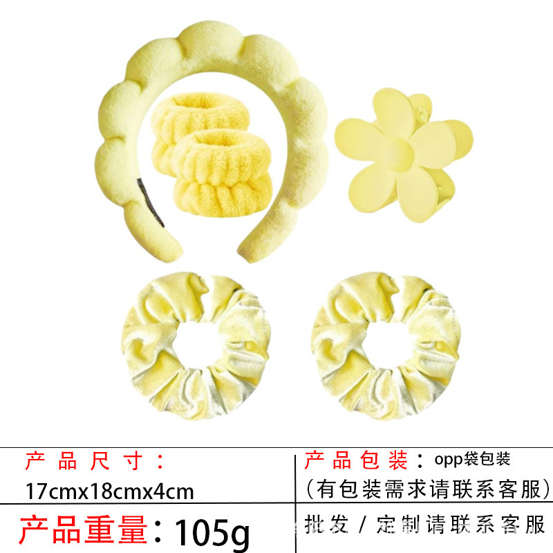 跨境海绵云朵发箍批发高颅顶高级感毛巾布麻花女士洗脸手腕带头箍|undefined
