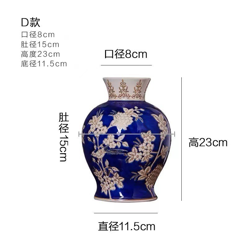 新しい中国風のパステルセラミック花瓶青と白の磁器リビングルーム玄関フラワーアレンジメントデスクトップホーム装飾牡丹花瓶|undefined