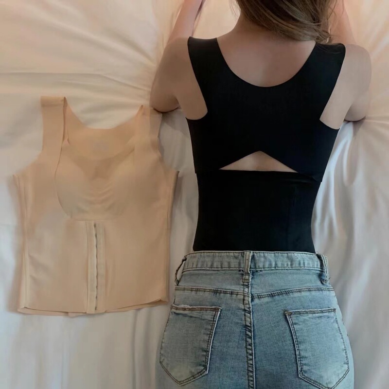 Waist-Cinching and Tummy-Shaping Sports Bra for Women, Shockproof, Can Be Worn Outside, Fitness Bra with Chest Pads, Hook-And-Eye Closure, Beautiful Back Shaping Waist-Cinching and Tummy-Shaping Sports Bra for Women, Shockproof, Can Be Worn Outside, Fitness Bra with Chest Pads, Hook-And-Eye Closure, Beautiful Back Shaping