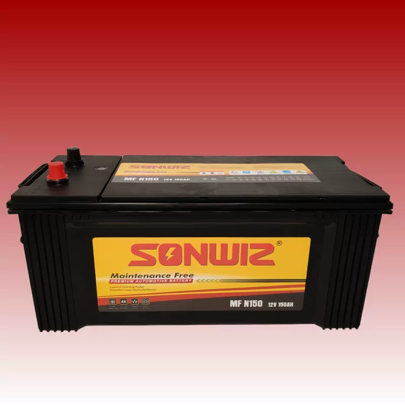 源头厂家N150MF出口专供 12V150AH高品质长寿命免维护汽车蓄电池