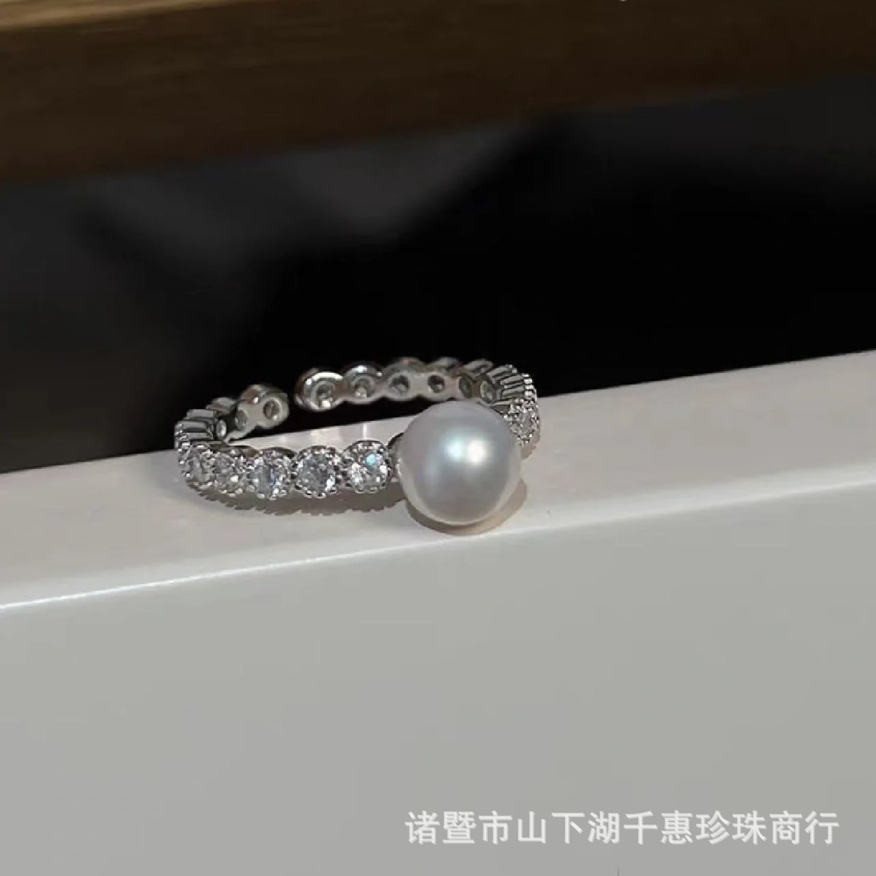 ZHUJI 천연 담수 진주 고급 센스 링 맞춤형 라이트 럭셔리 스택 웨어 콜드 스타일 핑거 링 간단한