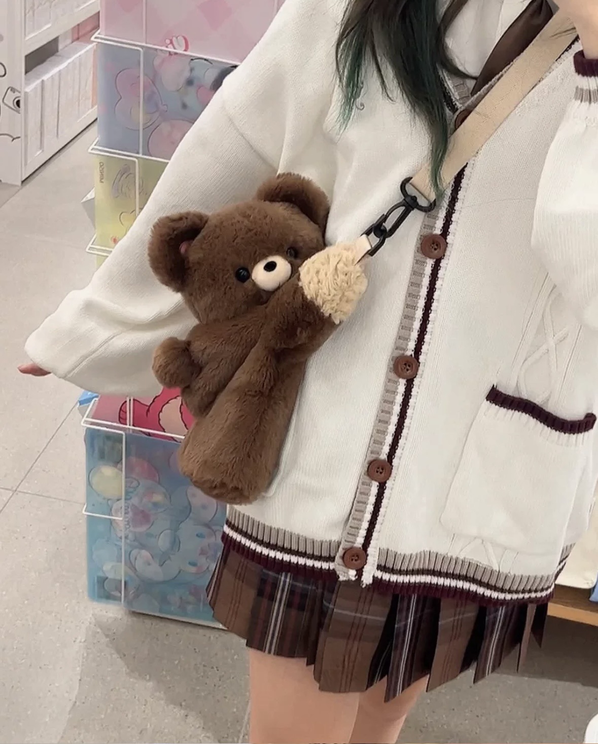 612g Weight Nylon Lining Material Zipper Closure Type Double Shoulder Straps Strap Type Casual, Shopping Occasion Plush Material Women's Backpack Backpack little bear, Dog, Sheep Pattern All Seasons Season Women's Gender Cute Style Cylindrical Shape Little Bear Dog Sheep Casual Shopping Women's Backpack 8