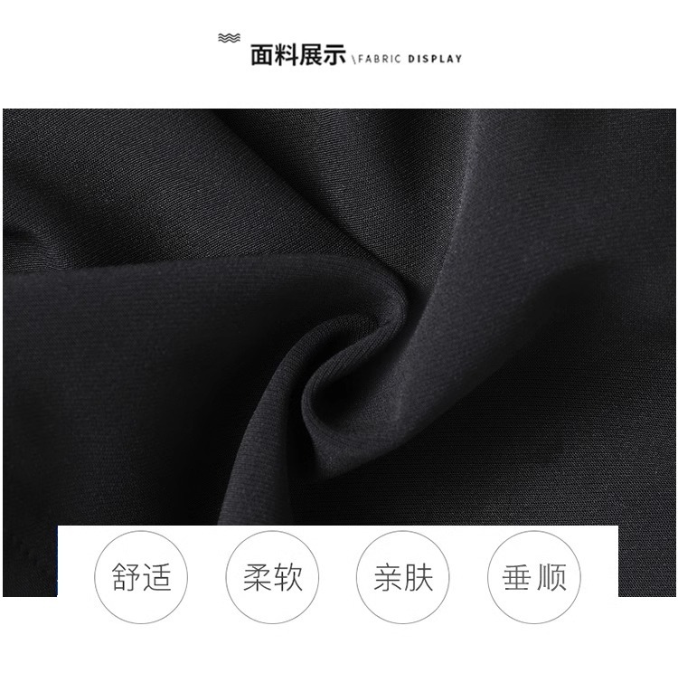 Quần short nữ cạp cao dáng chữ A ống rộng mùa hè — Màu đen (gửi thắt lưng xoắn khóa ngẫu nhiên) chi tiết 14