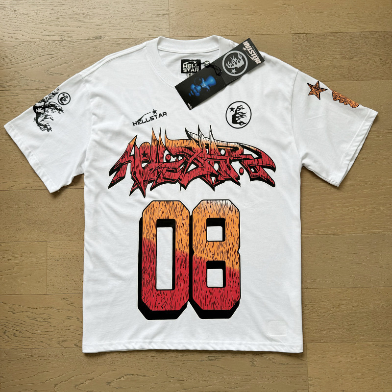 新型美潮Hの星シリーズプリント双紗純綿カジュアル男女夏カジュアルゆったり半袖tシャツ|undefined