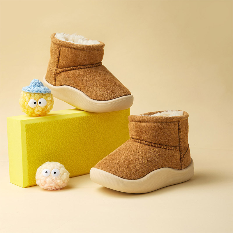 Children's snow boots winter fleece-lined thickened boys' and girls' cotton boots infant warm short boots children's baby cotton shoes