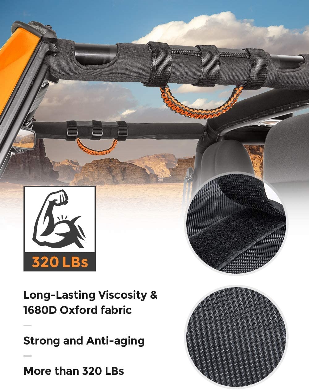 Car modified Wrangler off-road vehicle handle bus roof handle woven handle car armrest