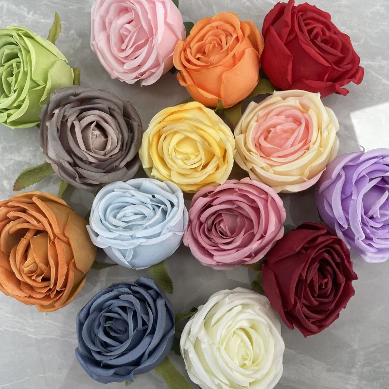  handmade simulation rose head wedding fake rose plant wall DIY rose simulation flower wholesale