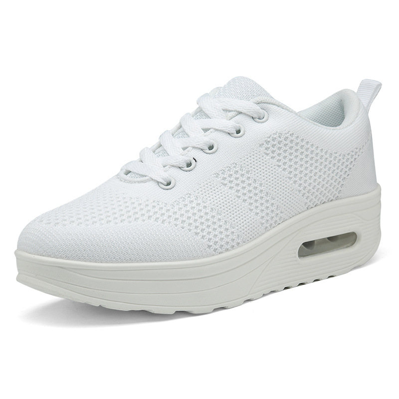 2026 primavera y otoño nuevos zapatos deportivos casuales de malla transpirables coreanos zapatos de rotación de suela gruesa zapatos de mujer zapatos de cojín de aire