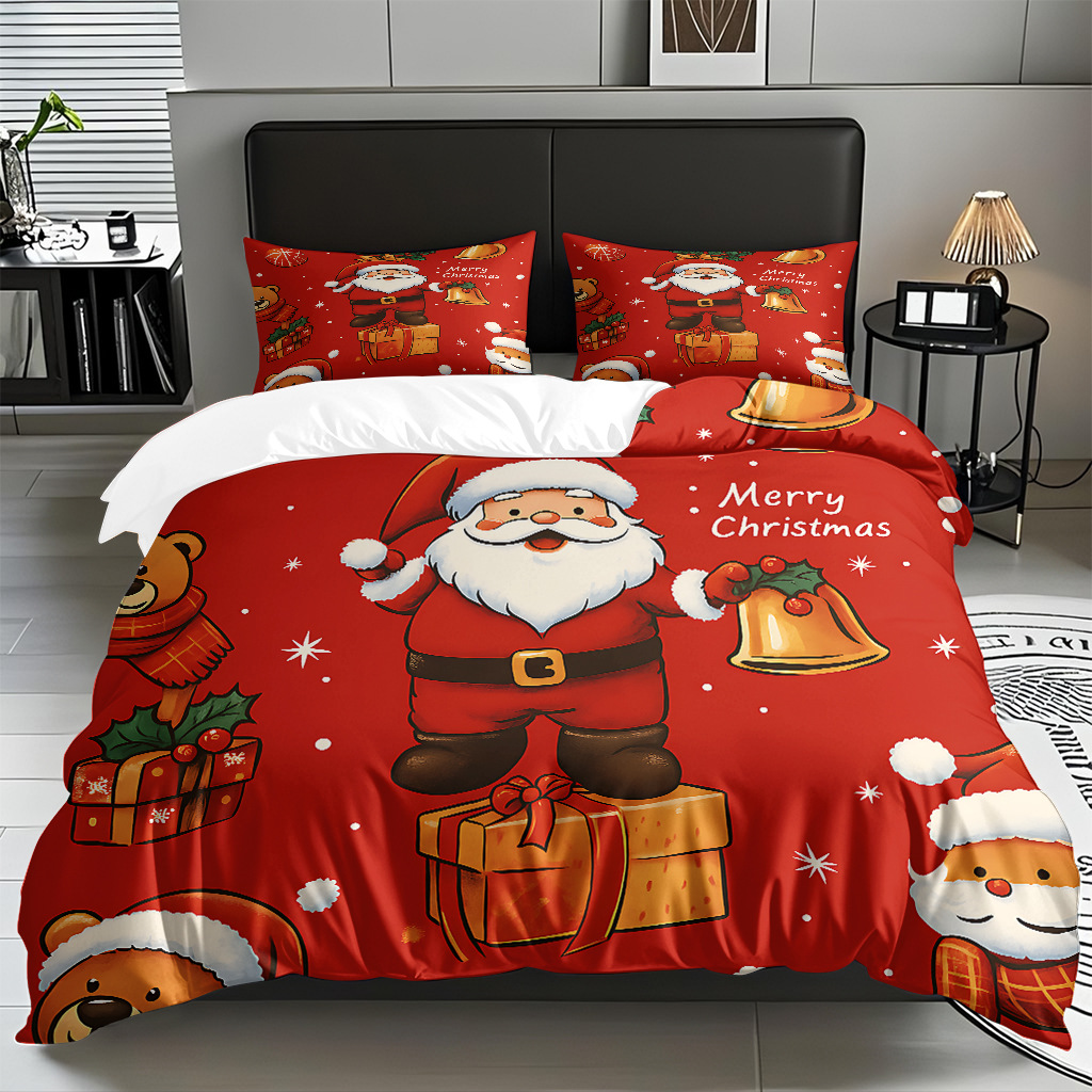 Impresión digital 3D Kit de colcha de navidad muñeco de nieve alce piel fábrica de textiles caseros directa TEMU / JIT