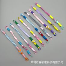 彩色双扣打结短挂绳手机壳手提手腕绳钥匙扣户外防摔配饰装饰绳带