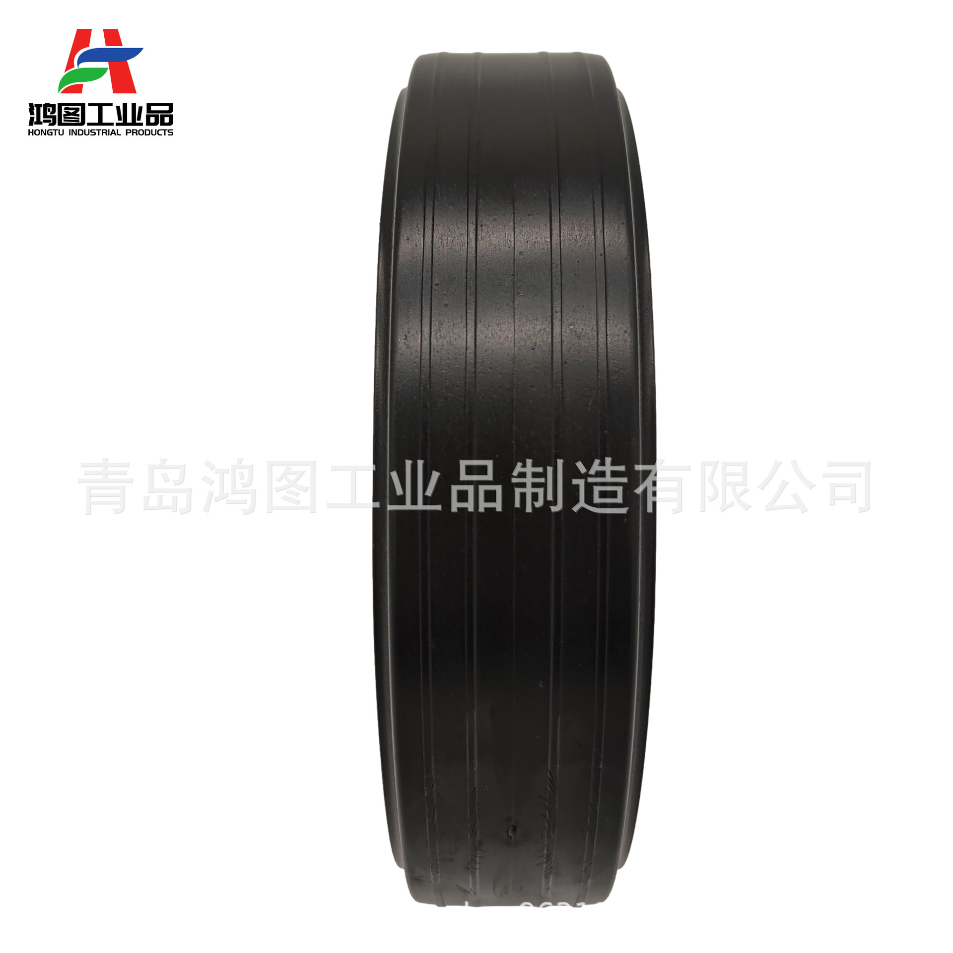 8寸8x2顺纹PVC塑料包胶轮 (2)