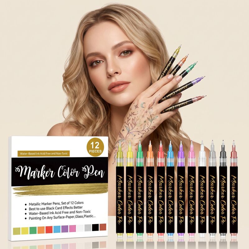 Temporary Tattoo Paint Pen DIY Face Arm Body Multi Color Painting Makeup Graffiti Tattoo Festival Atmosphere Temporary Tattoo Paint Pen DIY Face Arm Body Multi Color Painting Makeup Graffiti Tattoo Festival Atmosphere