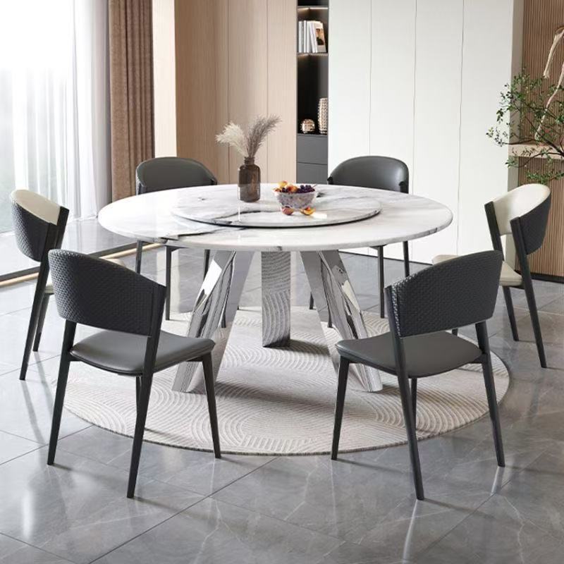 Manufacturer's Light Luxury Italian Slate Internet Celebrity Dining Table Super Crystal Stone Combination Household Simple Small Apartment Turntable Round Dining Table Manufacturer's Light Luxury Italian Slate Internet Celebrity Dining Table Super Crystal Stone Combination Household Simple Small Apartment Turntable Round Dining Table