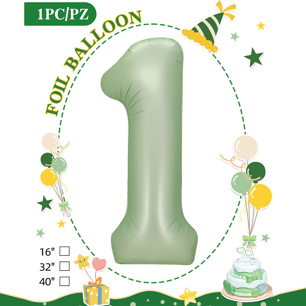 Embalaje de tarjeta de papel independiente digital de cumpleaños impreso en blanco de 32 pulgadas, decoración de fiesta de la versión estadounidense, película de aluminio, decoración de globos de papel de aluminio