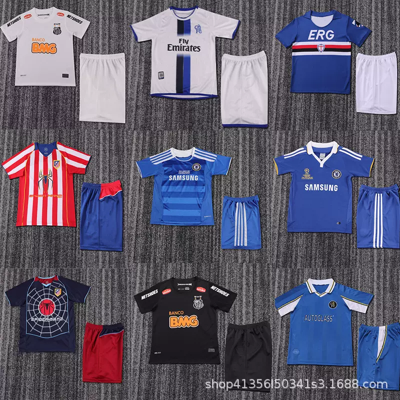 11-12切尔西复古球衣短袖套装9号托雷斯桑托斯马竞足球服批发定制