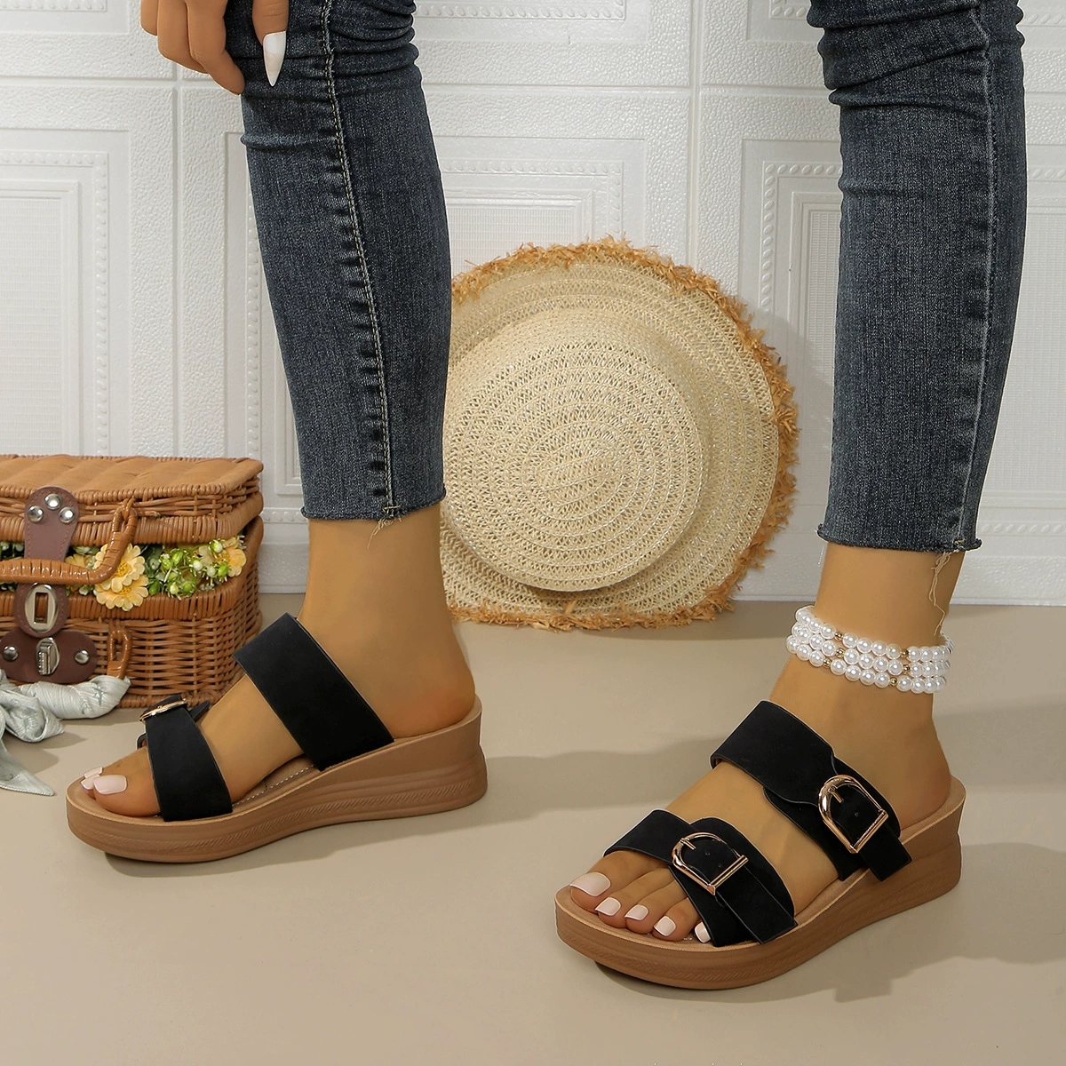 Босоножки на толстой подошве Birkenstock для женщин, летняя обувь, новая модель 2025, полушлёпанцы с одной ремешком