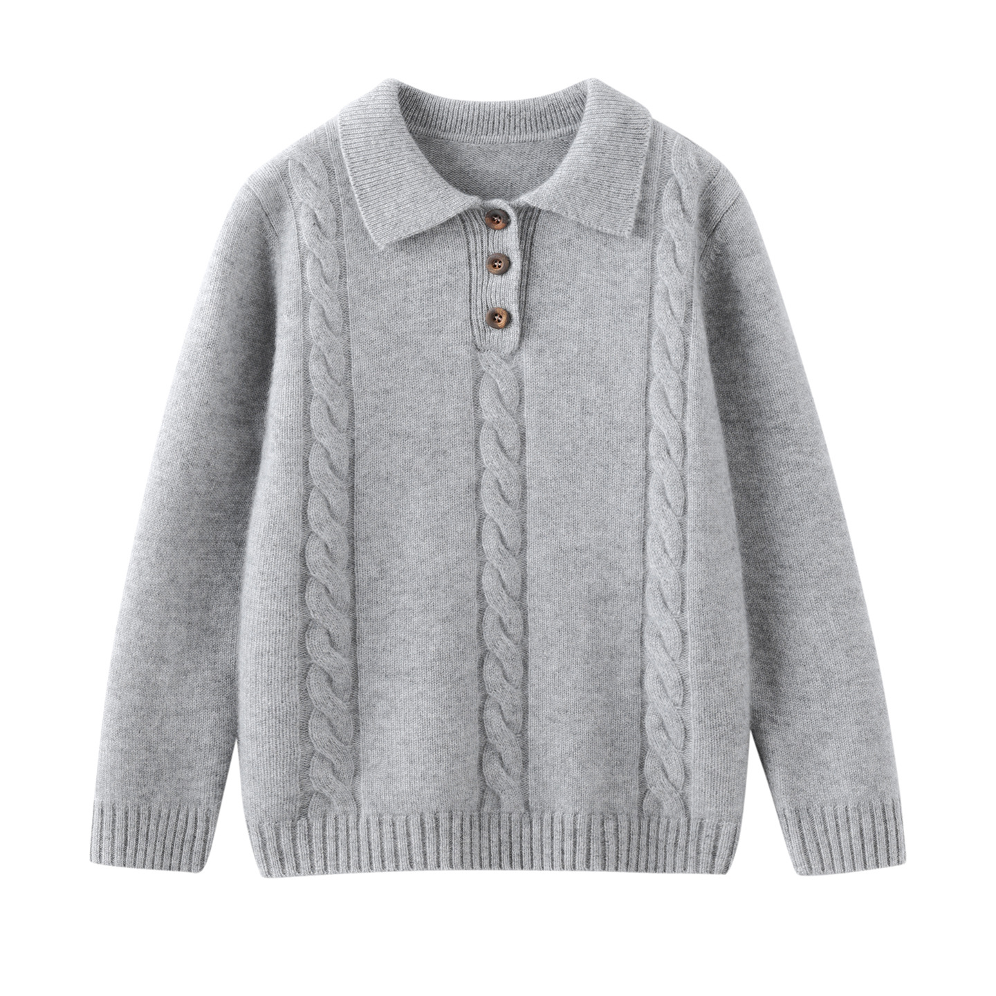 Premium selection of high-quality children's polo collar cashmere sweaters, soft and cozy knitted wool sweaters for boys and girls, perfect for autumn and winter, suitable for older children.