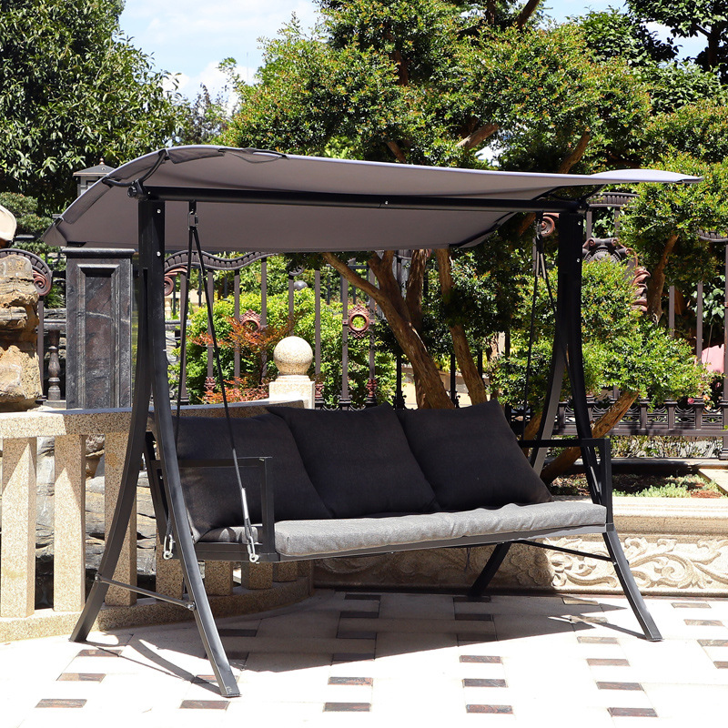 Sillón de patio al aire libre columpio al aire libre doble balcón casero silla de caña ocio mecedora hamaca de hierro forjado cuna