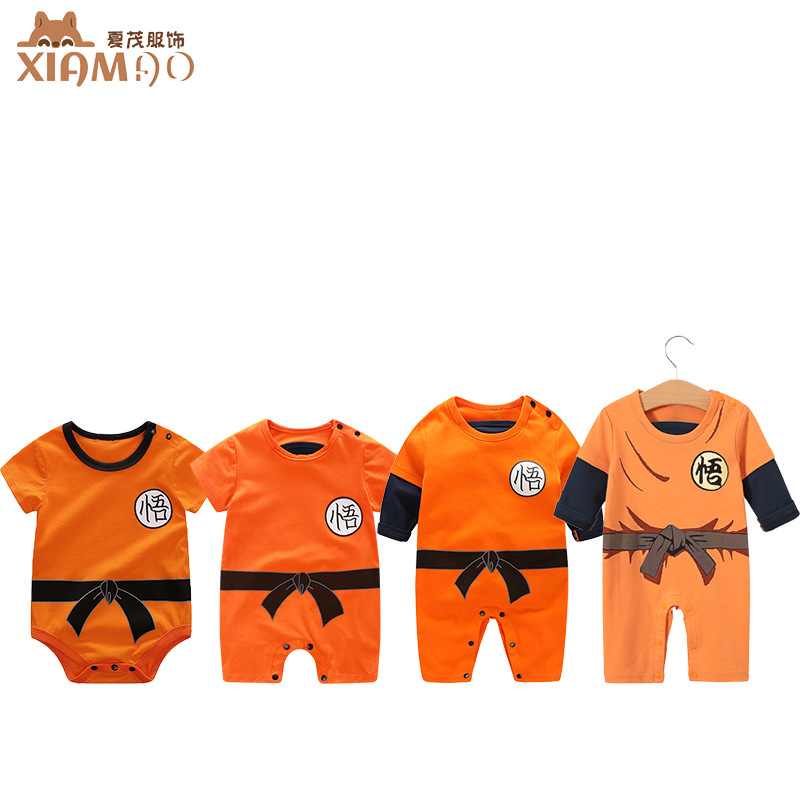 Ropa de bebé de dibujos animados ropa de verano y otoño Wukong Dragon Ball serie divertido algodón bebé mameluco mono transfronterizo al por mayor