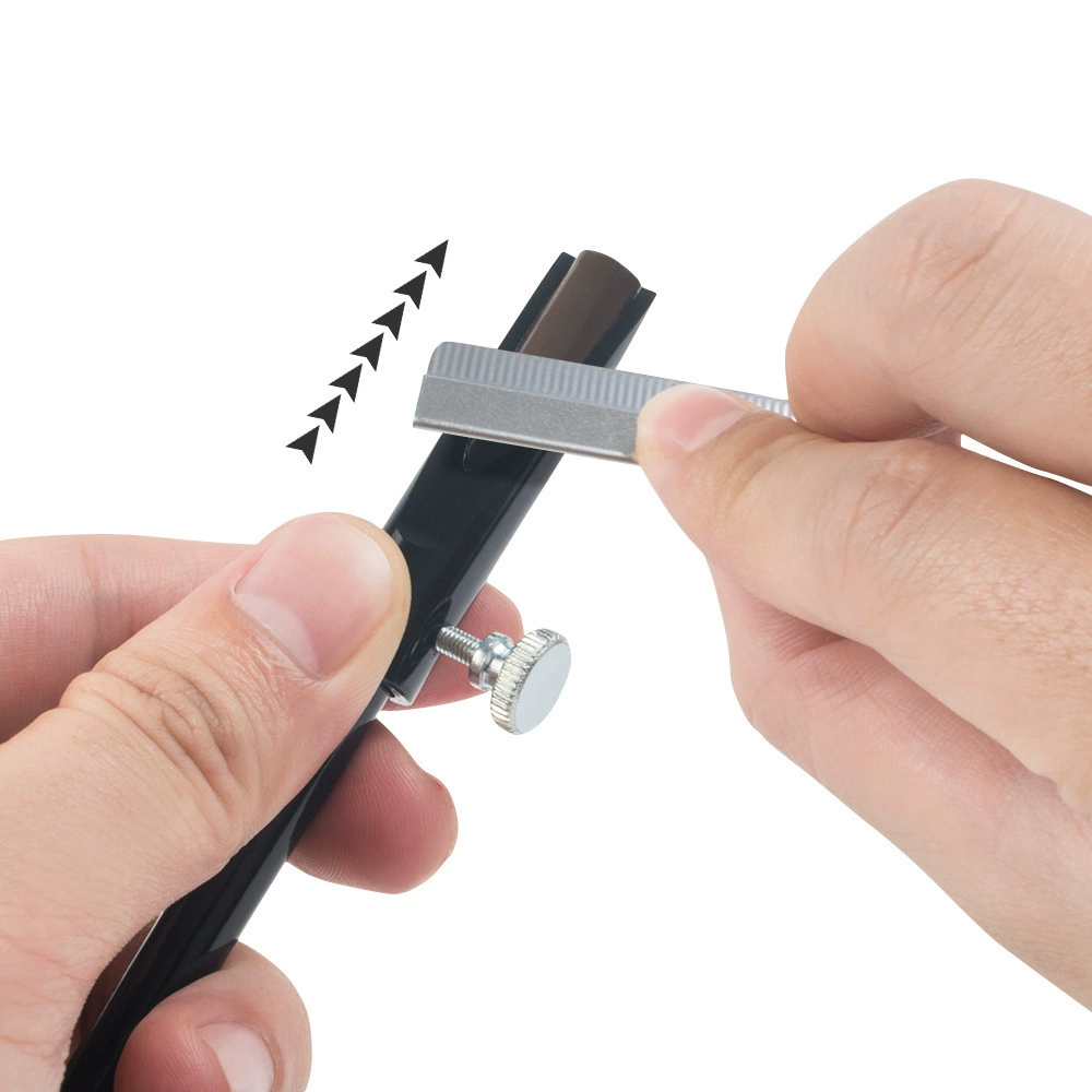 Sharpener, wooden double-sided eyebrow pencil, groove