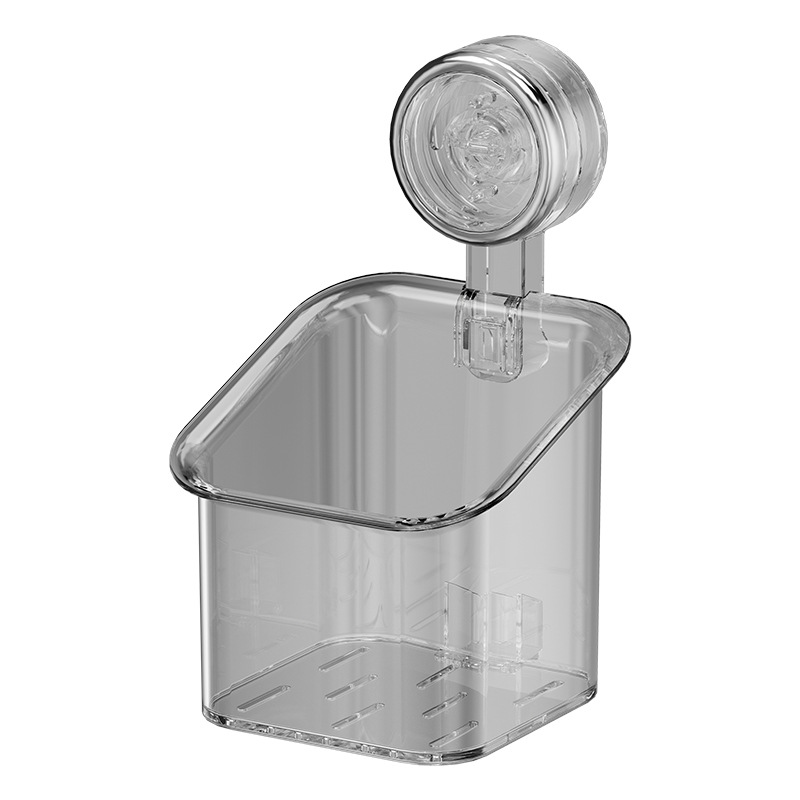 Caja de almacenamiento de toallas faciales desechadas de ventosa colgada en la pared cesta de almacenamiento de estantes para almacenar en la pared de la mesa de lavado del baño