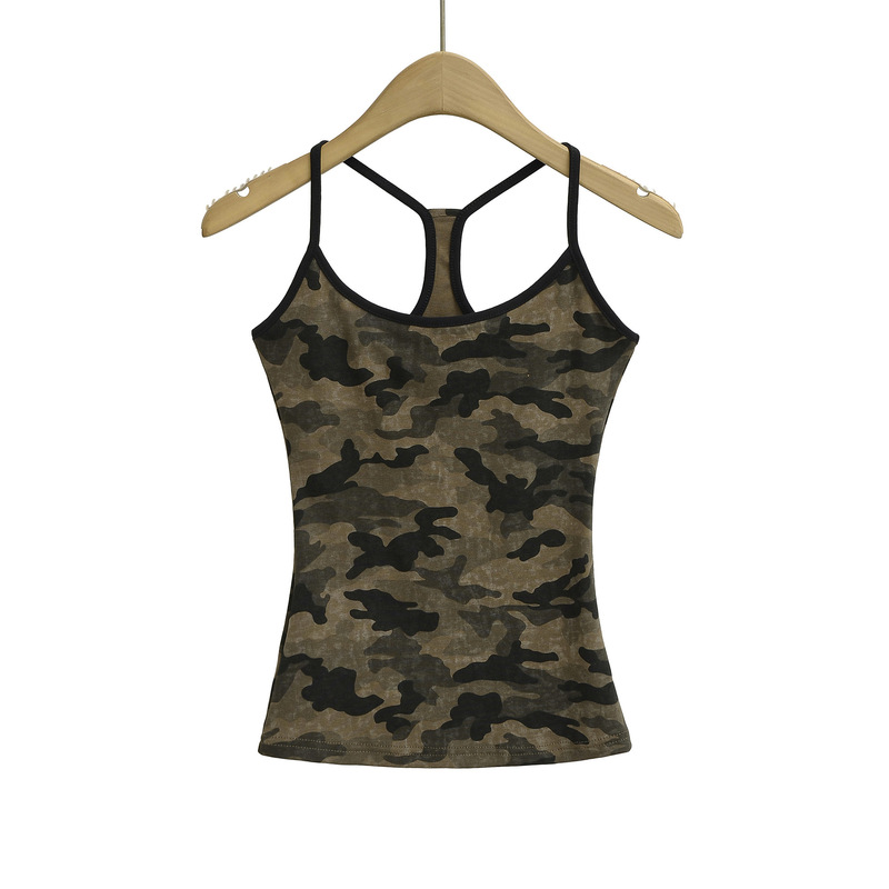 American Retro Washed Camouflage Camisole for Women 2025 Summer New Cool Spicy Girl Outerwear Slim Tank Top American Retro Washed Camouflage Camisole for Women 2025 Summer New Cool Spicy Girl Outerwear Slim Tank Top