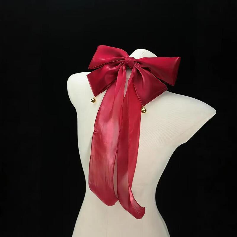 [Nohara] Red Ribbon Bow Collar Necklace, Skirt Accessories, Beautiful Clavicle Chain for Girlfriend