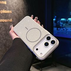 适用iPhone17星空闪粉细圈磁吸手机壳苹果16高级感PC防摔保护套15