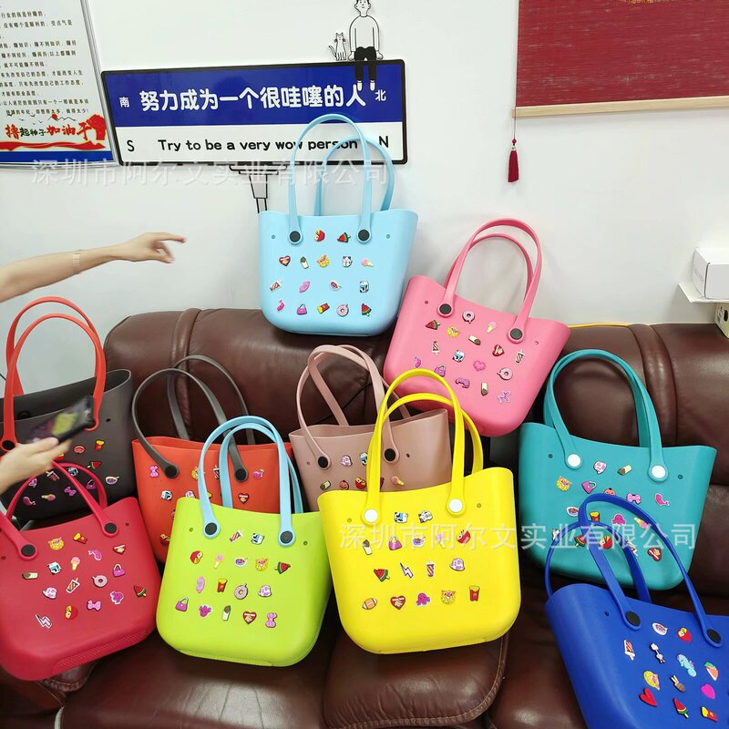 Amazon Cross-border bogg Beach Bag Cartoon Beach Bag Cartoon Beach Bag Hole Bag