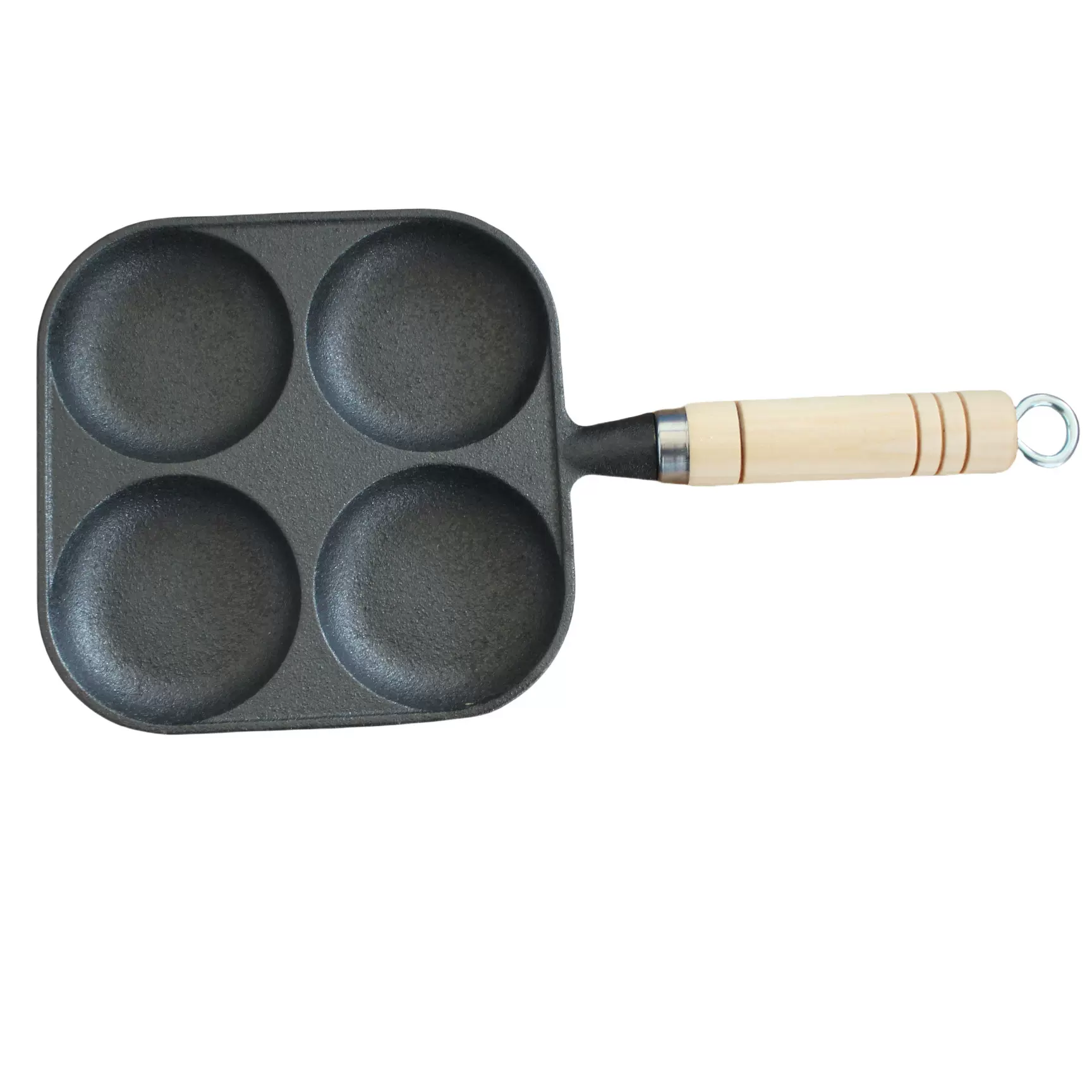 加厚煎蛋锅铸铁四孔煎锅蛋饺锅家用鸡蛋汉堡锅无涂层不粘锅平底锅