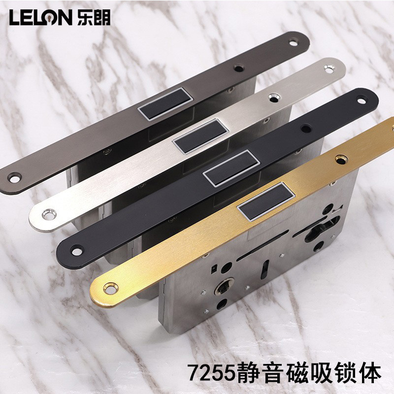 Personalizado, tamaño estándar europeo, decoración del hogar silenciosa, cuerpo de cerradura de succión magnética, cuerpo de cerradura de accesorios de puerta de madera interior silencioso magnético universal
