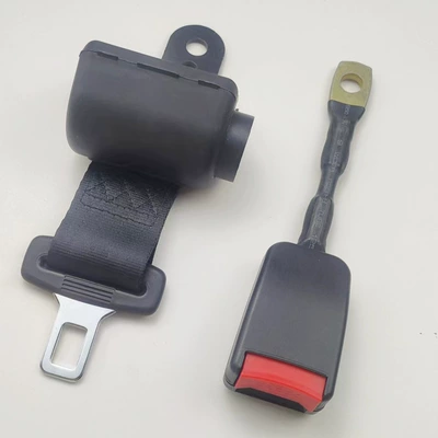 Includes Self-Locking Function for Safety — Car seat belt - black-semi-enclosed-20cm-steel-wire-rope-base