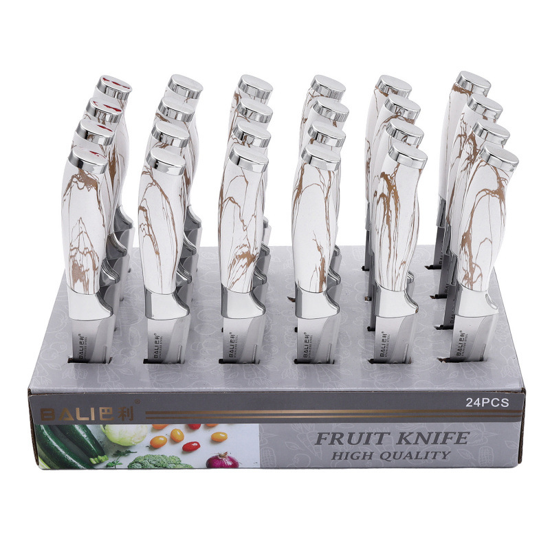 Venta caliente al por mayor juego de cocina cuchillo de caja de exhibición de acero inoxidable cuchillo de cocina con tapa de galvanoplastia doble juego de cuchillo de chef caja de regalo