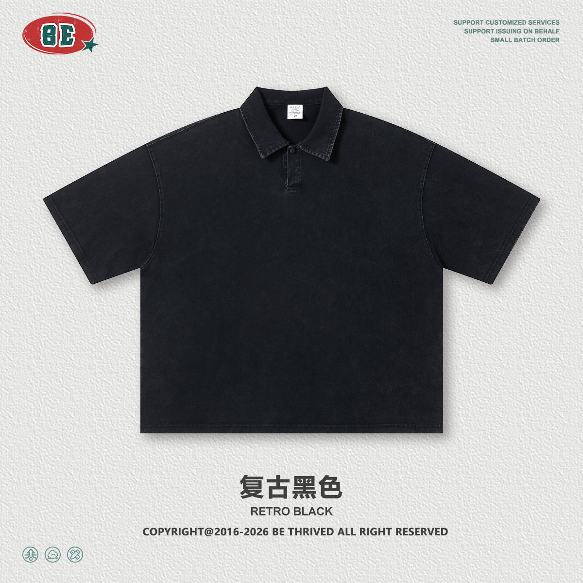 BE hombre americano retro cuello de polo callejero manga corta suelta hacer viejos lavados de la cimeta pantalones recto conjunto deportivo