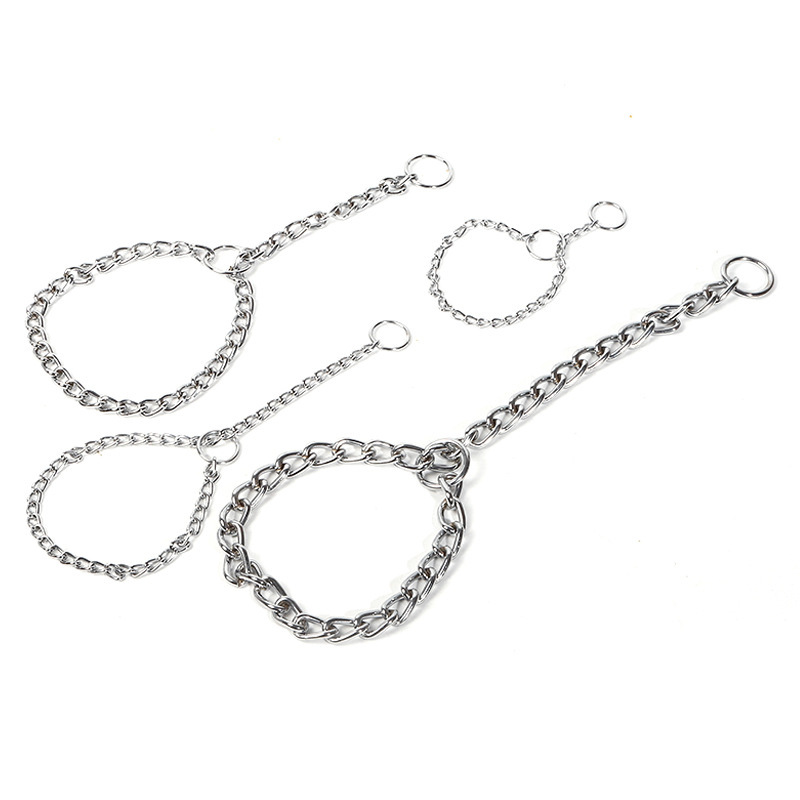 Collar para perros al aire libre a prueba de explosiones, cadena de hierro para perros paseadores, collar para perros mediano y grande, cadena P anti-mordedura ajustable para mascotas