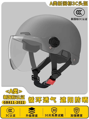 Electric Vehicle National Standard Summer – Motosiklet dəbilqələri - one-size-fits-all-3c-enhanced-version-of-star-gray-transparent-short-mirror-new-national-standard-class-a