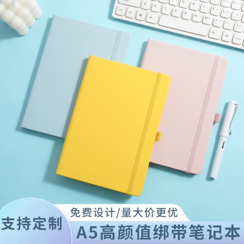 In-Stock Cross-Border A5 Notebook with Strap, High Aesthetic Value, Business Office Meeting Notes, Simple Hardcover Notepad Wholesale In-Stock Cross-Border A5 Notebook with Strap, High Aesthetic Value, Business Office Meeting Notes, Simple Hardcover Notepad Wholesale