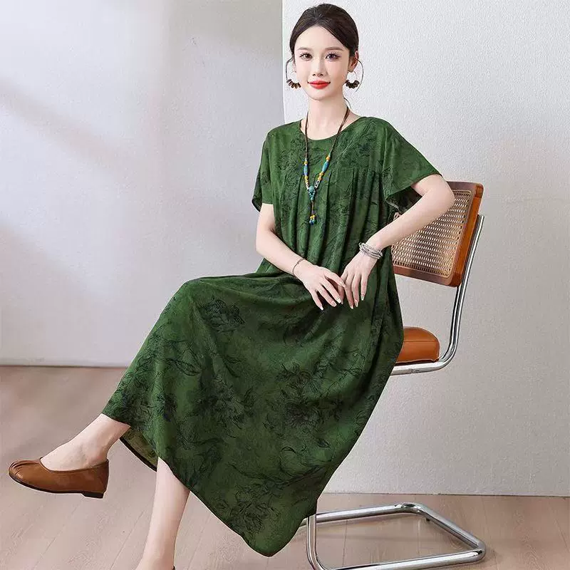 Летнее длинное платье, корейский стиль, plus size, миди