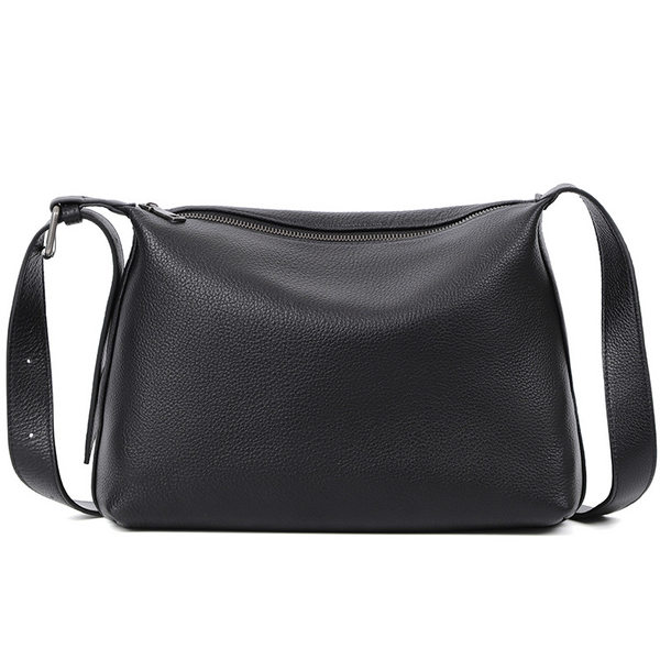 Túi đeo chéo nam da bò mềm dung tích lớn 29×11×17 cm — Màu đen