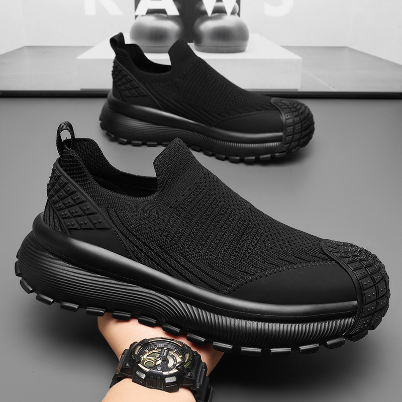 Breathable Slip-on All-match Sports Casual Men's Thick-soled Comfortable Fashionable Shoes Men's Shoes Lightweight Fly Woven Stretch Board Shoes Breathable Slip-on All-match Sports Casual Men's Thick-soled Comfortable Fashionable Shoes Men's Shoes Lightweight Fly Woven Stretch Board Shoes