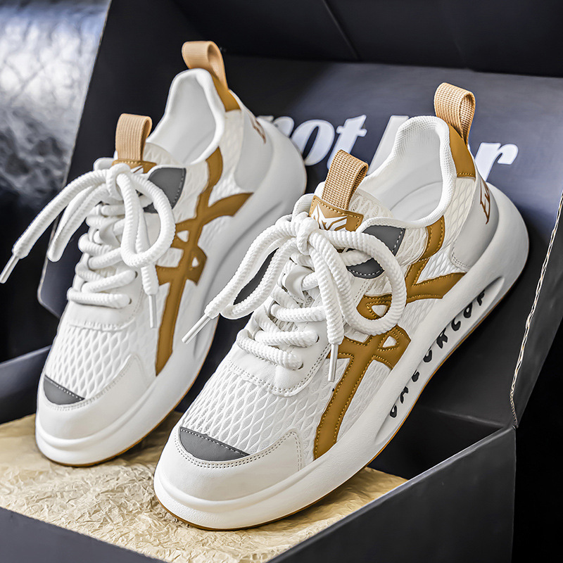 2025 primavera Forrest Gump zapatos para hombre nuevo estilo de malla casual versátil transpirable al aire libre suela gruesa resistente al desgaste calzado deportivo ligero para hombre