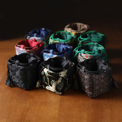 Elegant brocade thickened storage travel bag tea can teacup tea set cloth bag teapot cloth bag