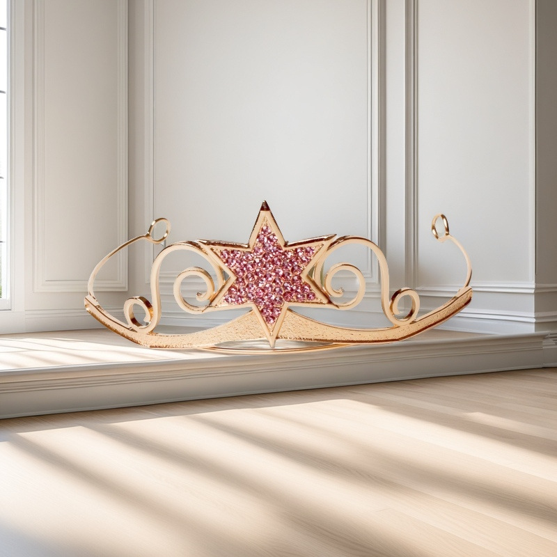 Nueva diosa aleación de hexagramas corona de cabello de fiesta europea y americana simple vestido de boda lujoso espectáculo de cumpleaños tocado