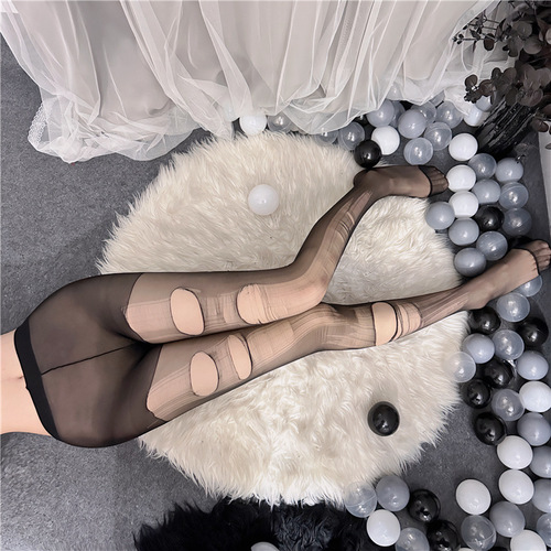 Tiffany Hot Sexy Lingerie Women's Sexy Stockings Nightclub Hand-Teared Socks Any Pull Pantyhose Thin Open Stockings