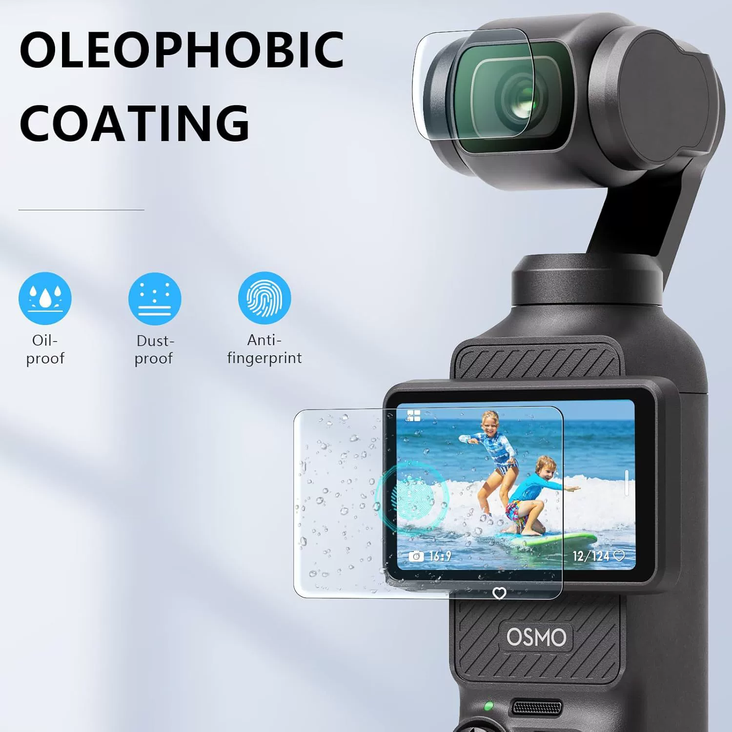 Защитная плёнка для камеры DJI Osmo Pocket3 / Pocket Pant, закалённое стекло для экрана Pocket 3